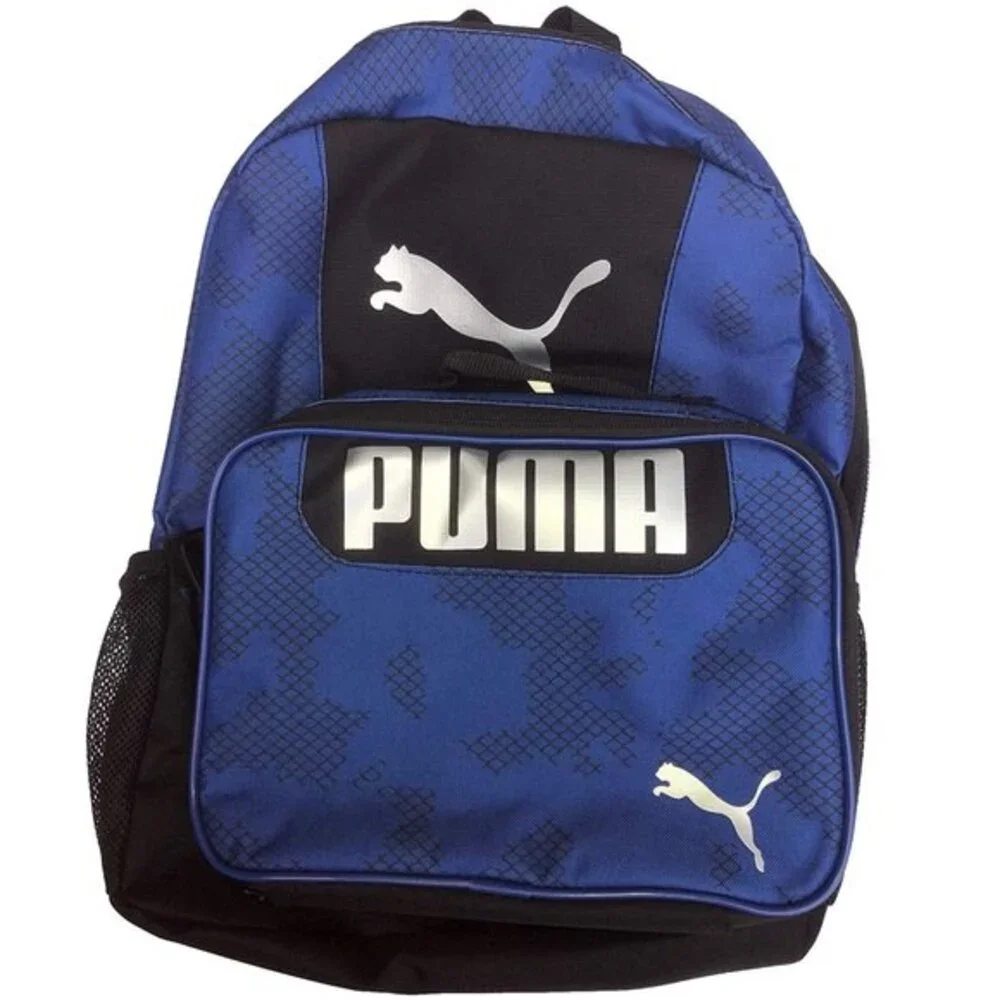 Puma Jaguar Backpack Bookbag Lunch Box Bag Blue / Black
